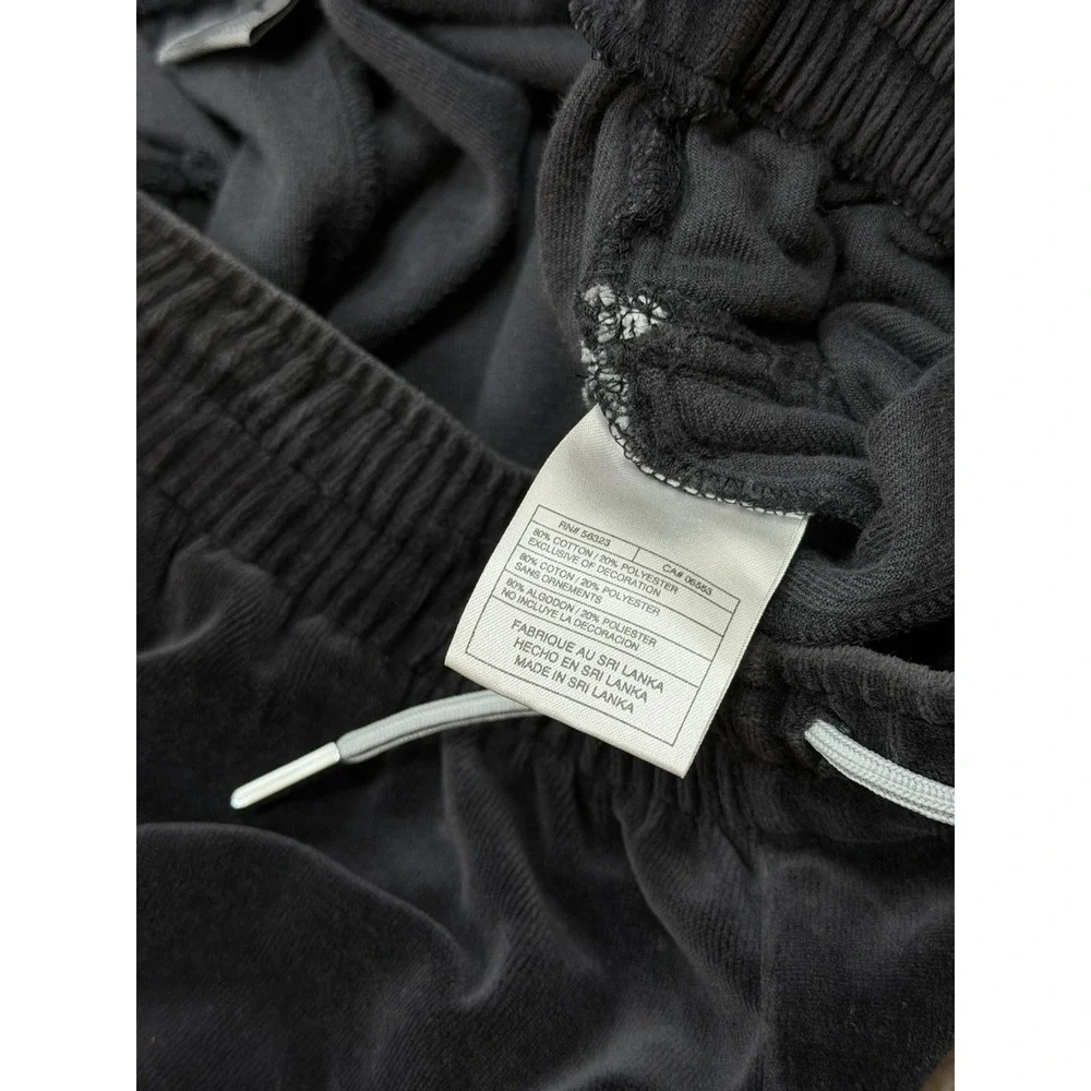 Vintage Y2K Air Jordan Black Velour Hooded Sweatsuit Men's Sz L Tracksuit‎ Set